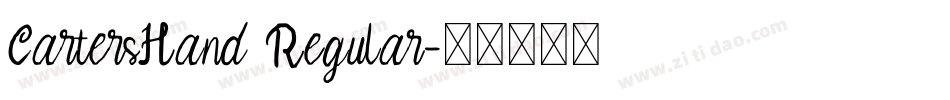 CartersHand Regular字体转换